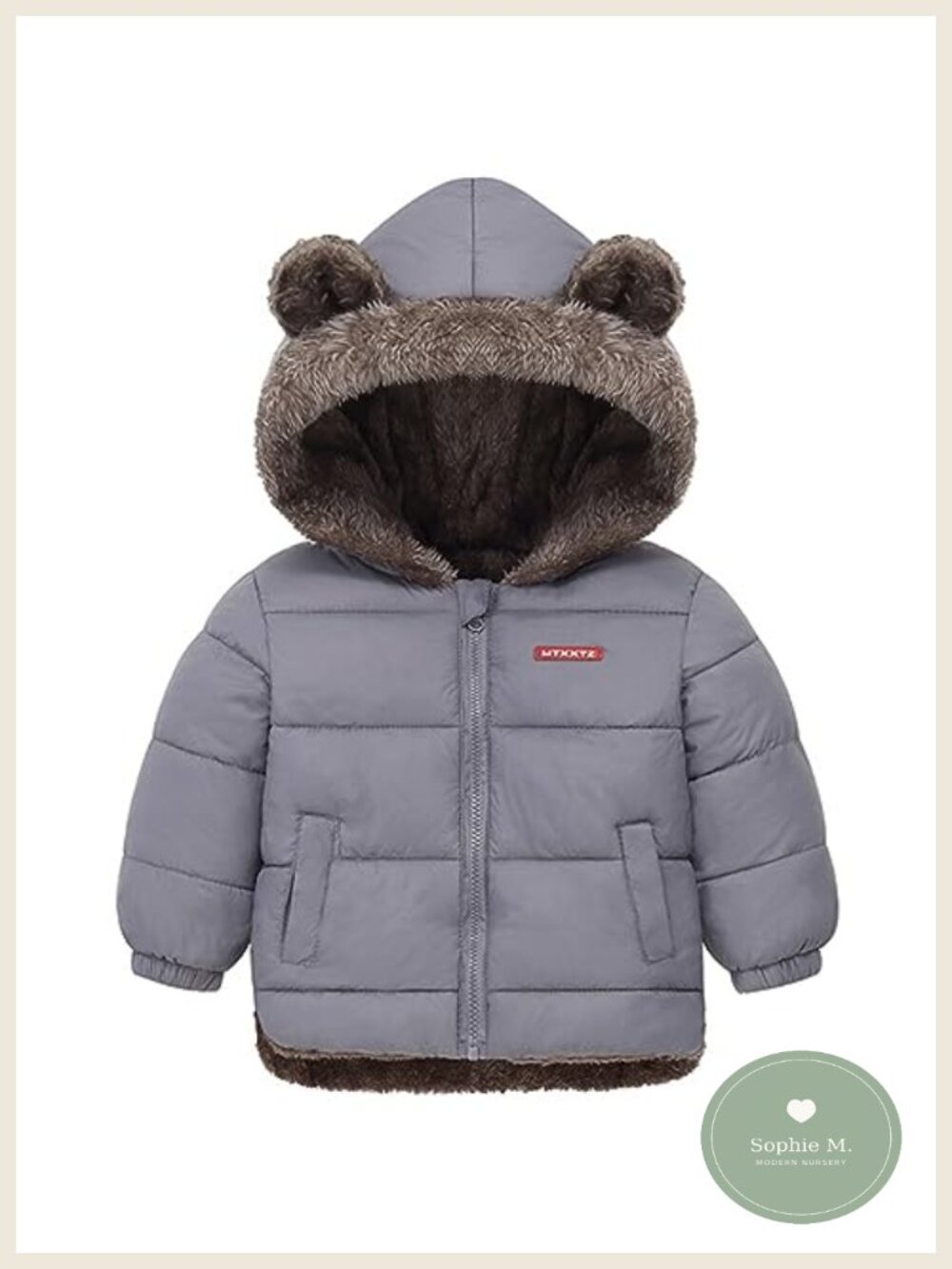 Infant Baby Winter Coat Bear Hooded Fleece Jacket Warm Snowsuit Windproof